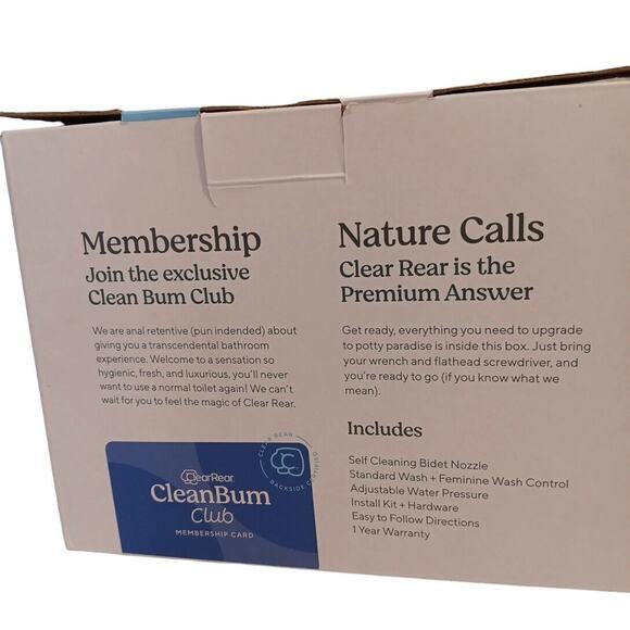 Clear Rear Bidet Attachment for Toilet Elevate Your Bathroom Self-Cleaning NOB - Picture 4 of 5